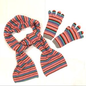Scarf + Glove Set • Colorful Stripes • Soft + Cozy